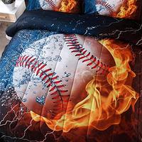 Gambar A Nice Night Baseball with Fire Print Comforter Quilt Set Bedding Sets dari Home and Kitchen USA undefined 5 Tokopedia