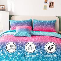 Gambar RYNGHIPY 6Pcs Gradient Glitter Bedding Set for Girls Twin Size dari Home and Kitchen USA undefined 4 Tokopedia