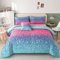 Gambar RYNGHIPY 6Pcs Gradient Glitter Bedding Set for Girls Twin Size dari Home and Kitchen USA undefined 3 Tokopedia