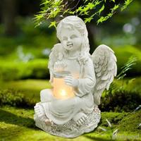 Gambar Angel Statue Solar Powered Light Garden Statue, Solar Led Outdoor dari Adellia Putrie undefined 4 Tokopedia