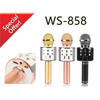 Gambar MIC Microphone Smule KARAOKE BLUETOOTH WIRELESS PORTABLE WS858 SPEAKER - Gold dari lapaktekniksby undefined 1 Tokopedia