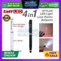 Gambar Stylus 4 in 1 Ballpoint + Laser Pointer + Senter - Hitam dari BudgetGadget undefined 1 Tokopedia