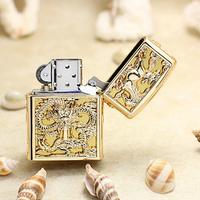 Gambar Genuine Zippo Golden Dragon Horse oil lighter copper windproof dari ElizahStore undefined 4 Tokopedia