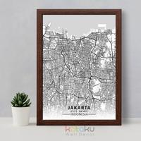 Gambar NEW Jakarta City Map Wall Art Hiasan Dinding Poster Peta Jakarta dari Alif kebab undefined 2 Tokopedia