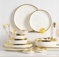 Gambar White Gold Dining Set 9 Pcs / Set Alat Makan Piring Keramik Putih Emas dari Eraque undefined 1 Tokopedia