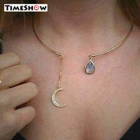 Gambar Wanita Liontin Bulan Kalung Kalung Wanita Biru Waterdrop Kalung Leher dari Liliolshop88 undefined 5 Tokopedia