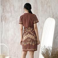 Gambar Dijual Maureen fitted dress bolero batik print halus Berkualitas dari alhusnaa undefined 4 Tokopedia