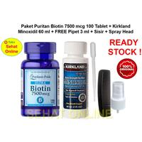 Gambar Paket Kirkland Minoxidil 60 ml Puritan Biotin 7500 mcg 100 Tablet dari khoiralam undefined 1 Tokopedia