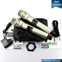 Gambar MIC WIRELESS ASHLEY PRO-VOICE MICROPHONE VOCAL 2 HANDLE MIK KARAOKE dari han raihana undefined 3 Tokopedia