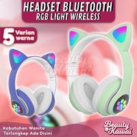 Gambar Headset Kucing LED TWS Bluetooth 5.0 Headphone Extra Bass (^_^) dari wendyna01 undefined 1 Tokopedia