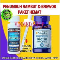 Gambar Kirkland Minoxidil 5Biotin 10.000mcg 50capsBonus Pipet ORI murah dari gg-eaa undefined 2 Tokopedia