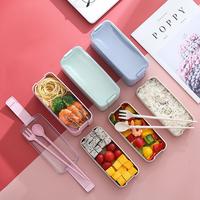 Gambar Kotak Bekal Makan 3 Susun + Sendok Garpu Lunch Box Bento Bahan Jerami - Pink dari GangEnam Cell_NEW undefined 4 Tokopedia