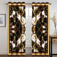 Gambar FS European Luxury Black Gold Name Brand Custom Curtains Modern dari future star78 undefined 4 Tokopedia
