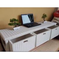 Gambar Bufet TV Laci 3 Rotan Sintetis Rak Meja Susun Samping Kayu Asli Furniture - Laci 2, Biru Muda dari Jelawe Rattan undefined 4 Tokopedia