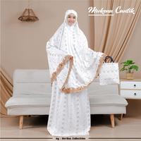 Gambar Mukena sutra paris milo pr bordir manual motif renda bunga ros dari Sudari Fashion undefined 3 Tokopedia