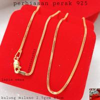 Gambar Kalung Perak Asli Silver 925 Milano Lapis Emas Kuning 45CM Murah dari nachella mart undefined 1 Tokopedia