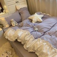 Gambar Ctr Korea Princess Wind Purple Dormitory Bedding Sets Kawaii Bed dari ctrashop undefined 3 Tokopedia