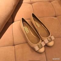 Gambar SF Fila bow single shoes women s new round toe shallow mouth leather dari niki store-0 undefined 5 Tokopedia
