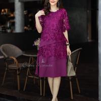 Gambar dress brukat Bangkok premium import gaun party - magenta Berkualitas dari lontar, undefined 2 Tokopedia