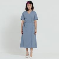 Gambar Jual Cloth Inc TENCEL Overlap Belted Dress - Creme XXS Diskon dari pinus, undefined 4 Tokopedia