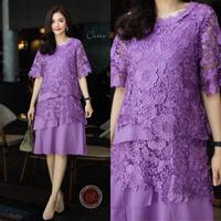 Gambar dress brukat Bangkok premium import gaun party - magenta Berkualitas dari lontar, undefined 4 Tokopedia