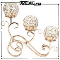 Gambar [Niuniu appliances]Crystal Candle Holder 3 Arms Metal Candle Stand, dari indrah1 undefined 1 Tokopedia