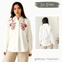 Gambar Mitoz Atasan Blouse Putih Wanita Lengan Panjang Fashion Import Casual dari tuti yanah undefined 2 Tokopedia