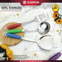 Gambar SUBRON Susuk sutil centong spatula stainless steel murah gagang plasti - Centong Ungu dari SUBRON KITCHENWARE undefined 1 Tokopedia