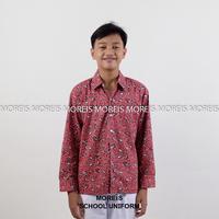 Gambar Seragam Baju Batik Panjang SD/MI/TK/PAUD JM Merah 006 dari puspita_beuty undefined 1 Tokopedia