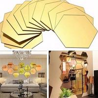 Gambar 12Pcs 3D Hexagon Acrylic Mirror Wall Stickers DIY Art Wall Decor dari Lapak Bu Ela undefined 5 Tokopedia