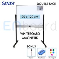 Gambar PAPAN TULIS WHITEBOARD / WHITE BOARD STANDING MAGNET DOUBLE FACE SENSA dari jasakaniko undefined 1 Tokopedia