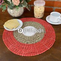 Gambar Placemat Tatakan Piring Dan Gelas Kerajinan Anyaman Jogja B.CRAFTJOGJA - Kuning Nat, D20 dari b.craftjogja undefined 5 Tokopedia