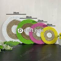 Gambar Placemat Tatakan Piring Dan Gelas Kerajinan Anyaman Jogja B.CRAFTJOGJA - Kuning Nat, D20 dari b.craftjogja undefined 3 Tokopedia