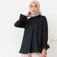 Gambar Baju atasan Wanita Terbaru KEMEJA KERJA WANITA POLOS HITAM LAILA BY dari kirana shop-0 undefined 1 Tokopedia