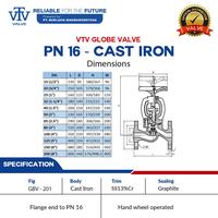 Gambar Globe Valve VTV Cast Iron PN16 - Size 4 Inch dari Budijaya Makmursentosa undefined 2 Tokopedia