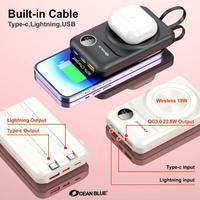 Gambar Ocean Blue OCN A133 Power Bank 10000mAh Wireless Super Fast Charging - WHITE dari Ocean Bike Official undefined 5 Tokopedia