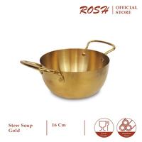 Gambar ROSH Stew Soup Bowl Mangkok Panci Masak Stainless Steel Non Magnetic 16-22 cm - SILVER, 22 cm dari Rosh Kitchen undefined 2 Tokopedia