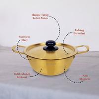 Gambar ROSH Ramen K Pot Gold Panci Masak Korean Noodle Stainless Steel 18 cm ROS-PR-RPG - 18 cm dari Rosh Kitchen undefined 3 Tokopedia