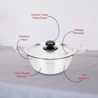Gambar ROSH Ramen K Pot Silver Mangkok Panci Masak Stainless Steel 16-24 cm - 20 cm dari Rosh Kitchen undefined 3 Tokopedia