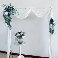 Gambar ' 2Pcs Set Blue Wedding Arch Backdrop Decor Welcome Sign Artificial - dari bumbledom undefined 5 Tokopedia