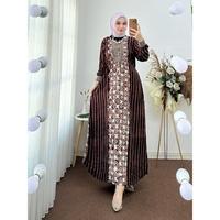 Gambar Gamis Huza Gamis Huza Batik Pekalongan Dress Batik Gamis Mahoni Gamis dari Kenaruto undefined 2 Tokopedia