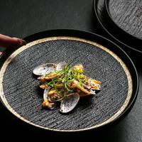 Gambar Y4. Adam Salad Plate / Piring Saji Makan Salad Steak Keramik Hitam dari Roni-Marwan36 undefined 3 Tokopedia
