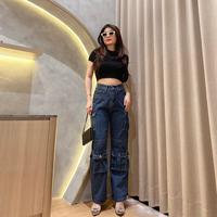 Gambar [LUXE.DLABEL] - 207 JEANS  | Celana Panjang Highwaist Wanita Jeans - S dari LuxeDLabel undefined 4 Tokopedia