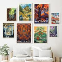Gambar Ring Art Poster Wall Retro Travel Abstract Canvas Vintage Film Mordor dari Debest Store undefined 1 Tokopedia