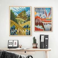 Gambar Ring Art Poster Wall Retro Travel Abstract Canvas Vintage Film Mordor dari Debest Store undefined 4 Tokopedia