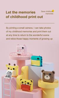 Gambar Kids Instant Camera Print Camera For Kids 1080P Video Photo Digital . dari kowtow undefined 2 Tokopedia