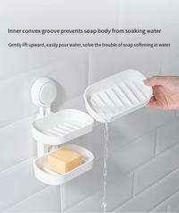 Gambar . Taili Bathroom Accessories Soap Box Sucker Wall-Mounted Storage Rack dari chichiimall undefined 5 Tokopedia