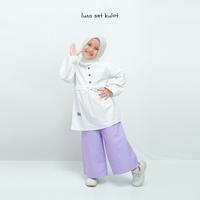 Gambar Setelan Anak Perempuan Tunik Dan Celana Kulot Luna - Lime - Army, L dari Defkids undefined 5 Tokopedia