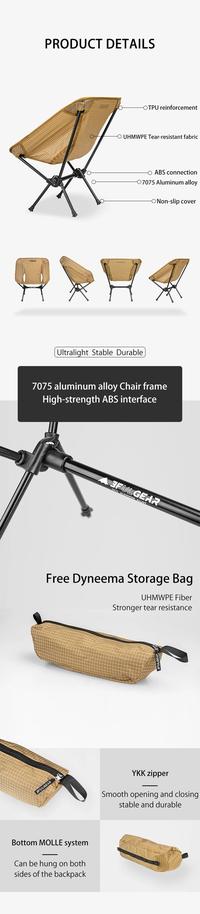 Gambar A 3F Ul Gear Portable Folding Ultralight Chair Travel Outdoor Camping dari hemidemi undefined 4 Tokopedia