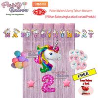 Gambar Paket Balon Dekor Ultah Anak Perempuan Set Decor Kuda Poni Hemat Murah - Tanpa Tirai, Angka 1 dari Pelangi Party Karawang undefined 5 Tokopedia